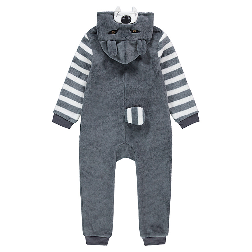 Pijama con lobo de polar con detalles de relieve 