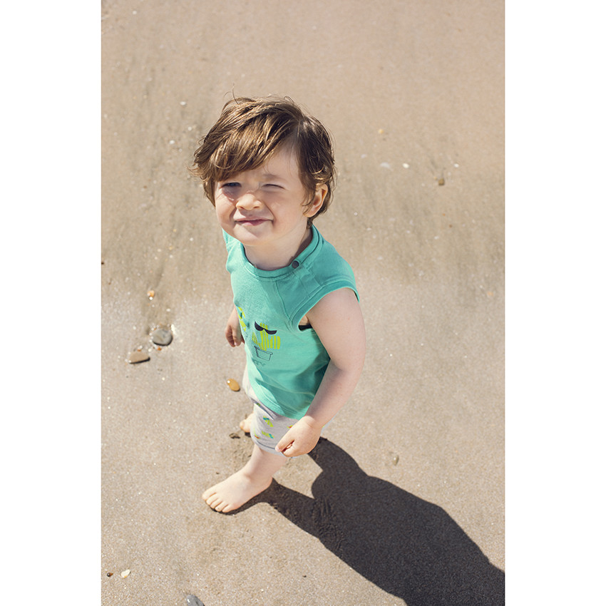 Conjunto camiseta sin mangas y bermudas estampado cactus all-over 