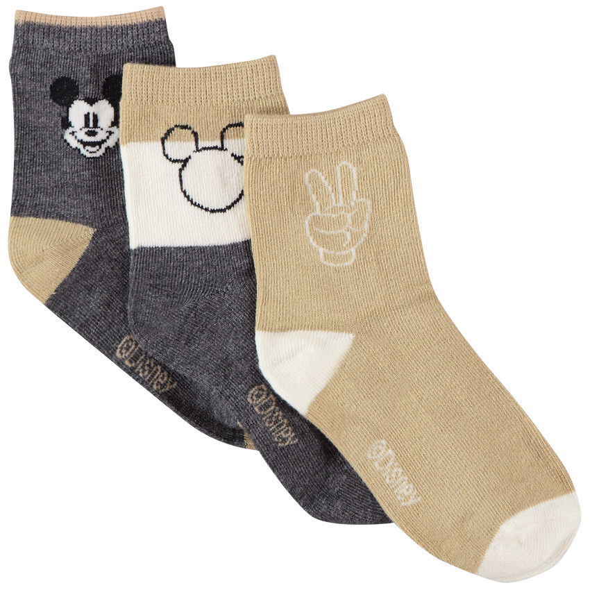 Lot de 3 paires de chaussettes Mickey Disney pour garçon Main Lot de 3 paires de chaussettes Mickey Disney pour garçon
