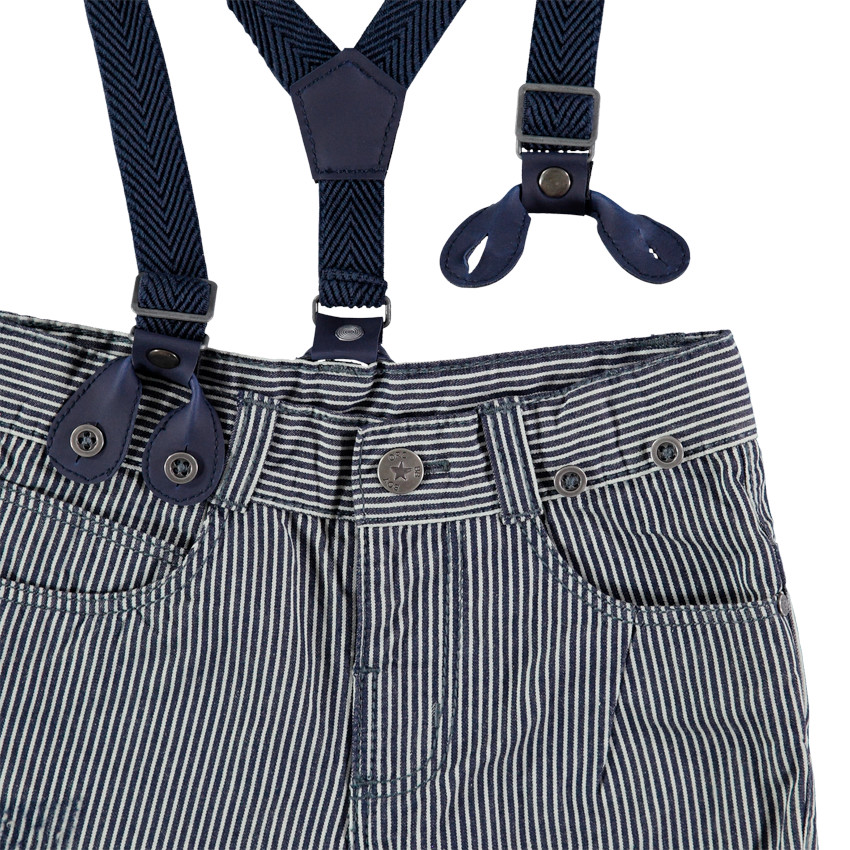 Bermudas de rayas verticales con tirantes ajustables 