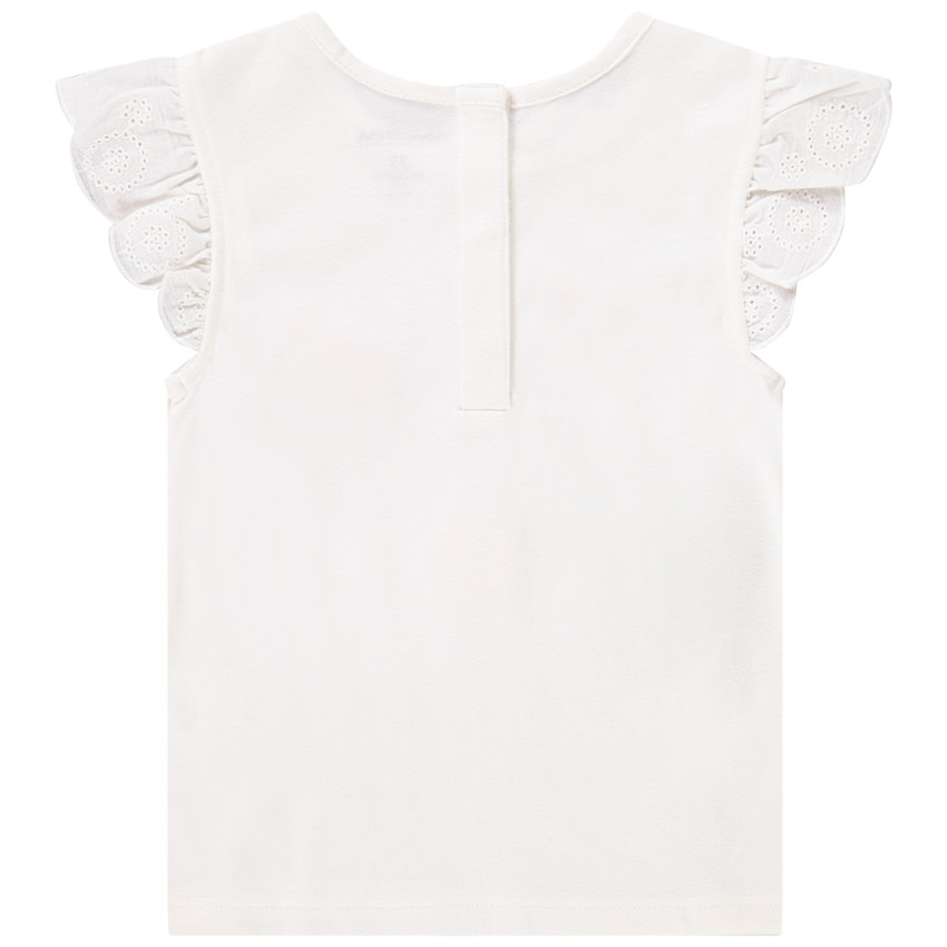 T-shirt manches courtes volantées et print pour bébé fille 