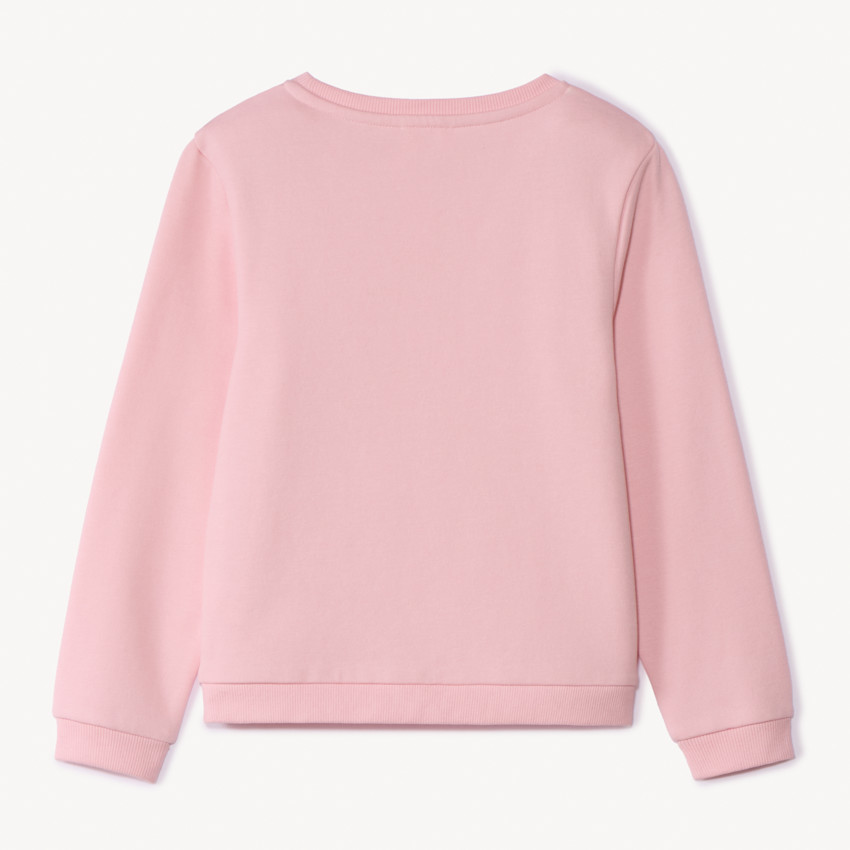 Sweat molleton uni à print pailleté pour fille 