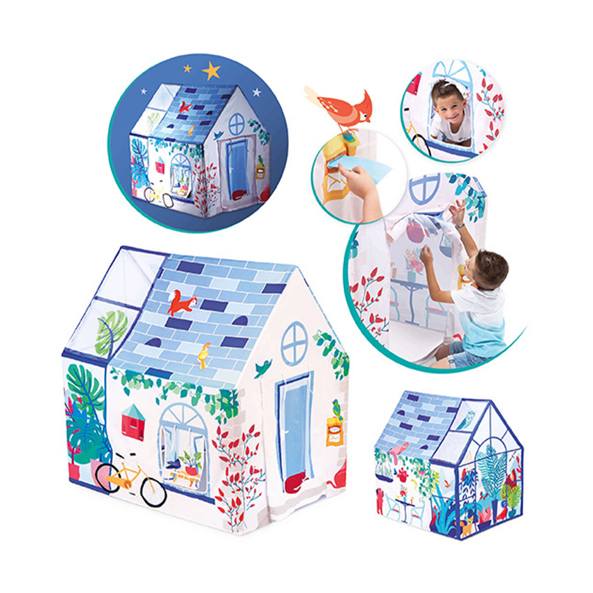 Tienda de campaña para interior con forma de casa 