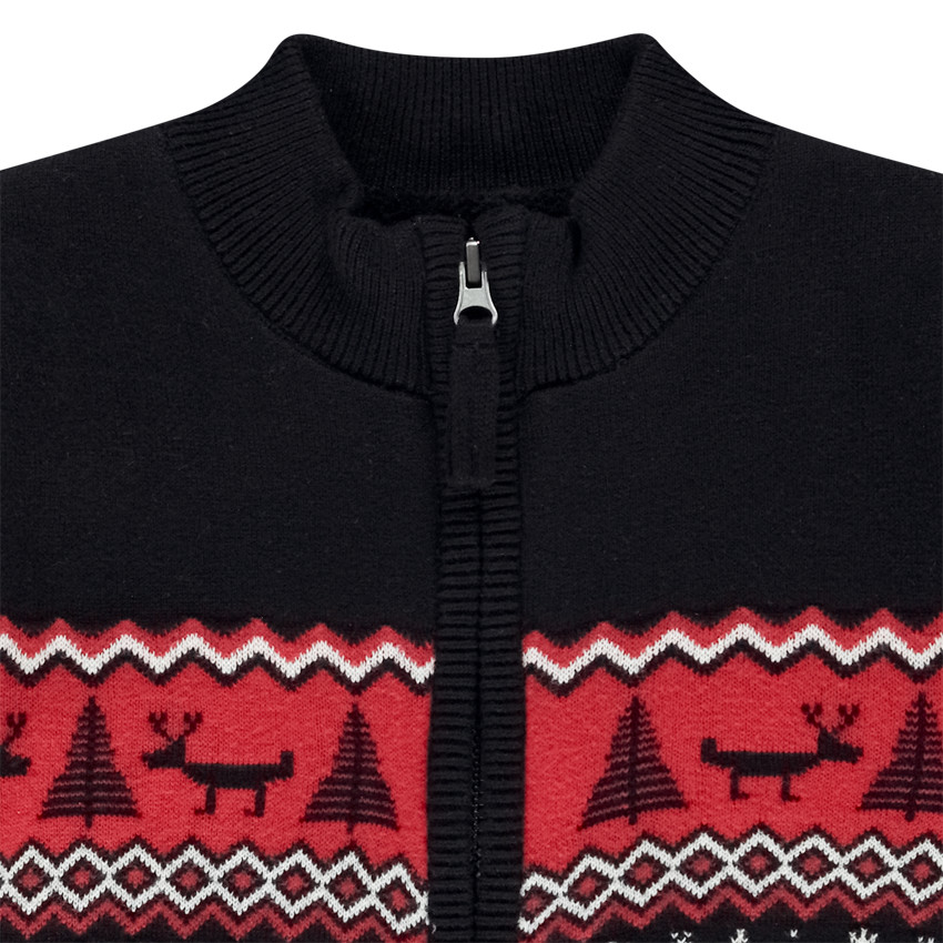 Gilet en tricot jacquard motif Noël pour garçon 