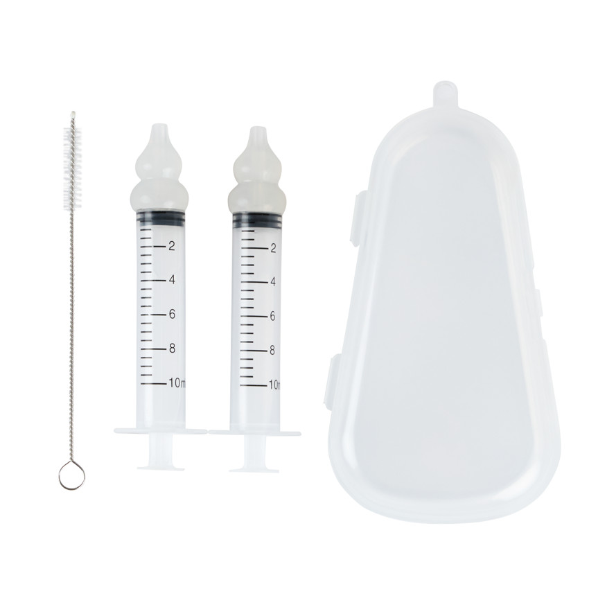 Set de succión para bebés 2 jeringas + cepillo + caja de almacenamiento 