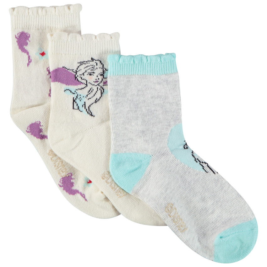 Lot de 3 paires de chaussettes La Reine des Neiges Disney fille 
