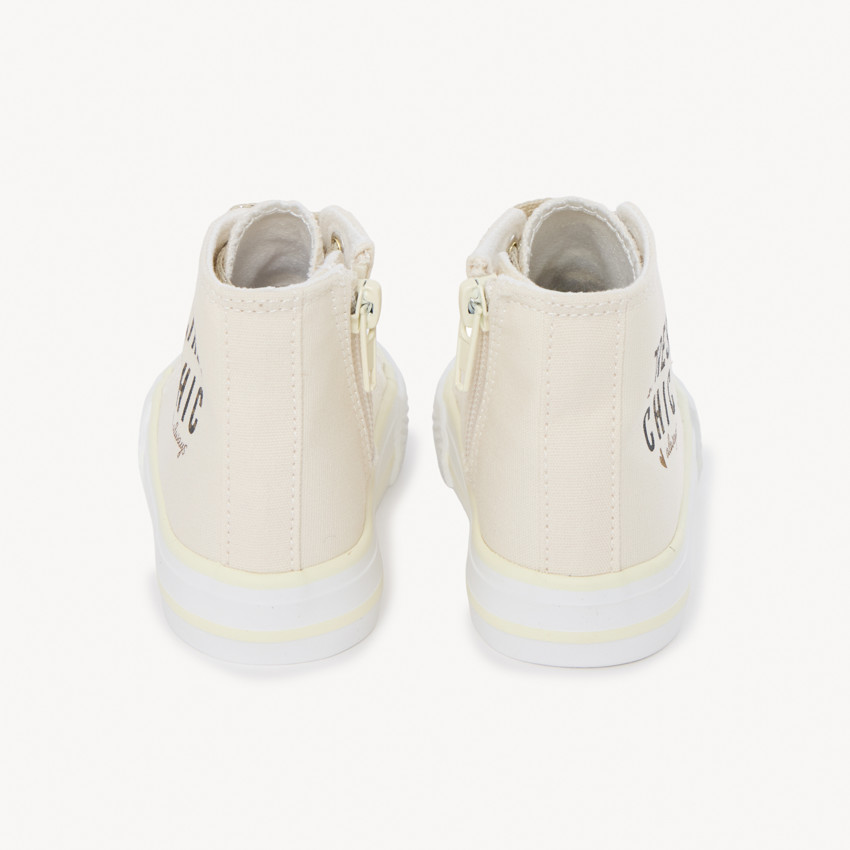 Zapatillas altas de lona con cremallera para bebé niña 