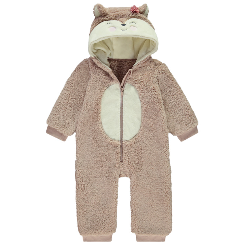 Pelele divertido de sherpa con diseño de zorra para bebé niña  Additional Pelele divertido de sherpa con diseño de zorra para bebé niña