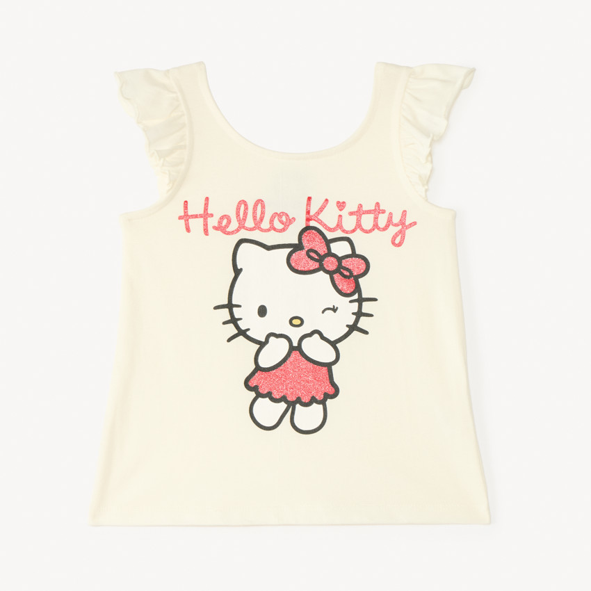 Camiseta sin mangas con volantes de Hello Kitty para niña bebé. 