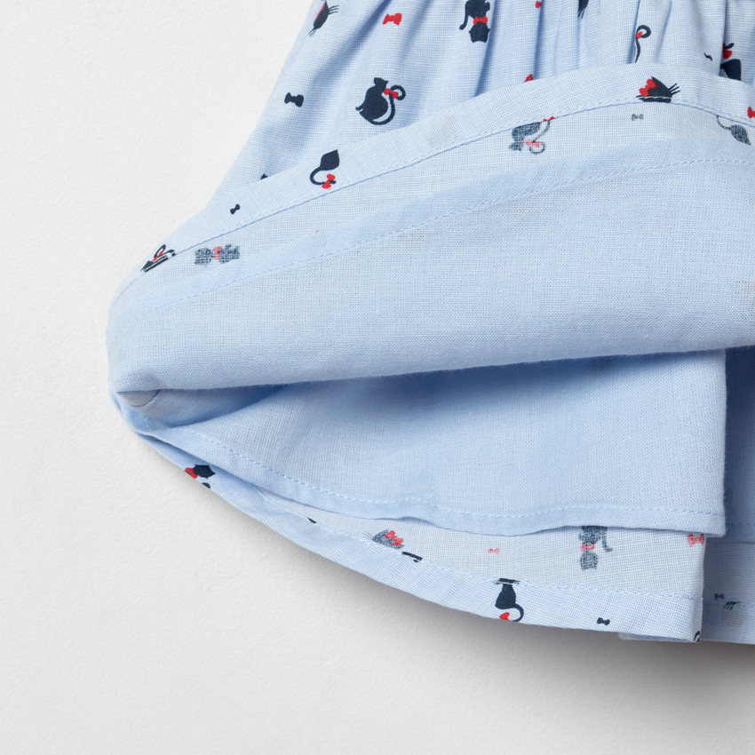 Vestido de manga corta efecto 2 en 1 