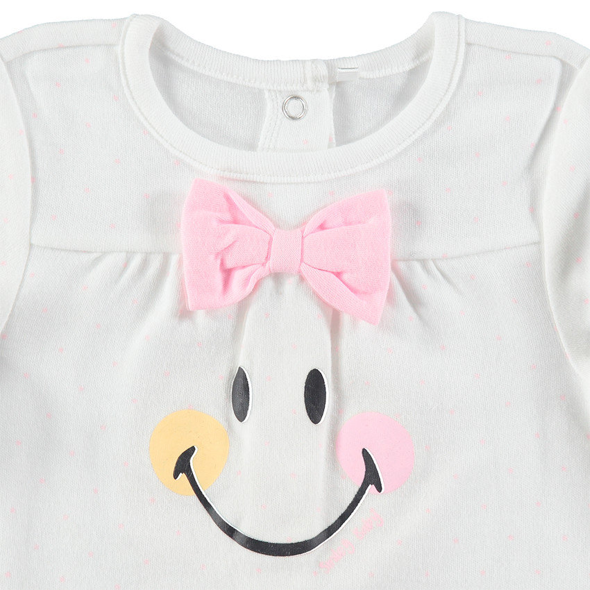 Conjunto de túnica con estampado de ©Smiley y leggings rosas 