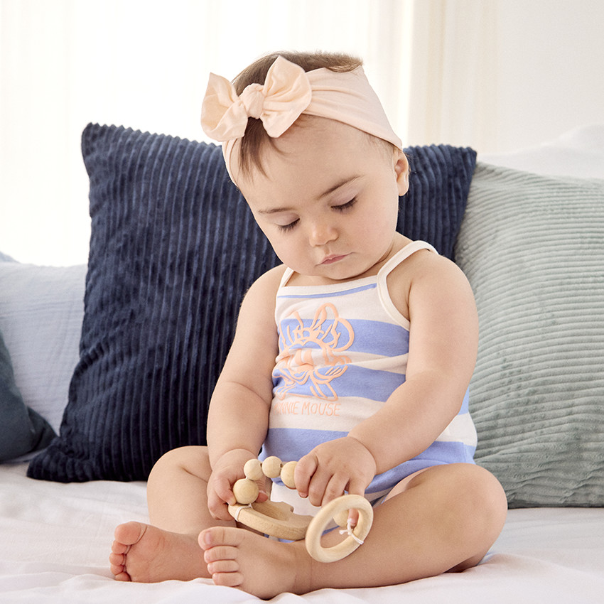 Combishort rayada puff print Minnie Disney para bebé niña  Additional Combishort rayada puff print Minnie Disney para bebé niña