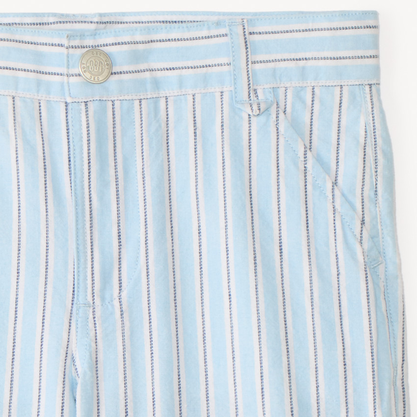 Bermudas a rayas de tela para niño 