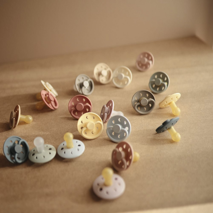 PACK 2 CHUPETES BLOCK LATEX MOON PHASE S.LILAC/PORTOBELLO 0+ 