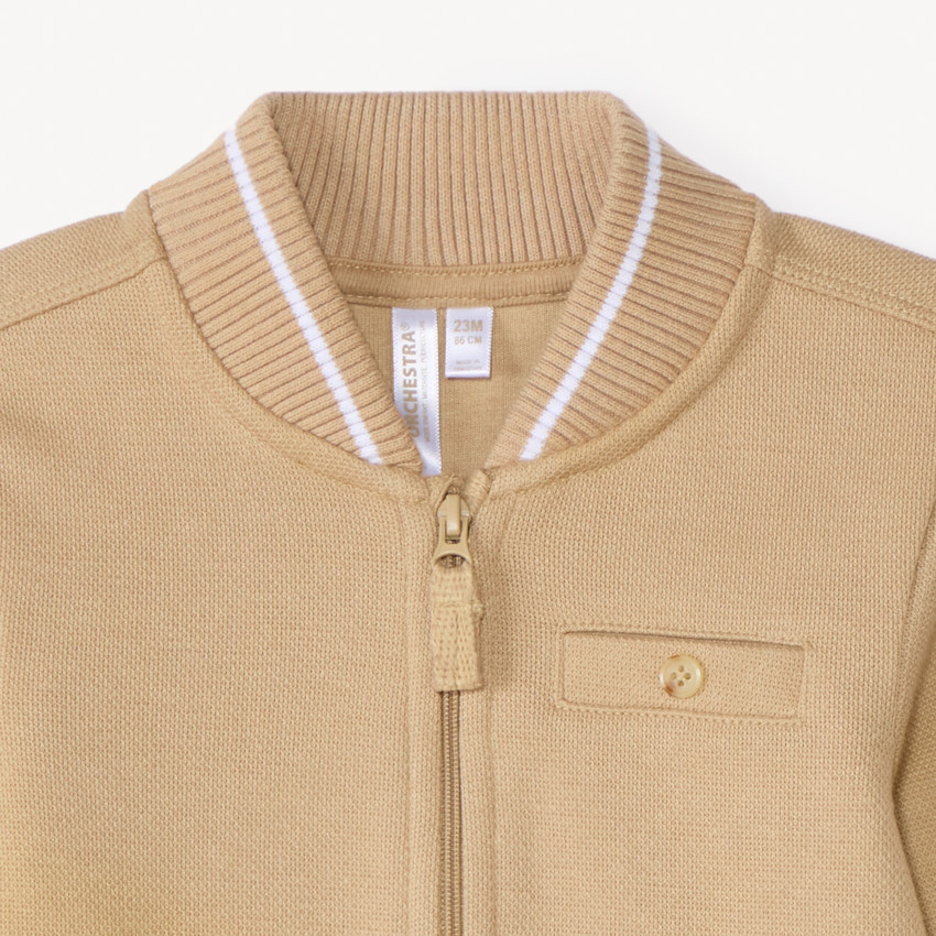 Chaleco de corte teddy de piqué para bebé niño 