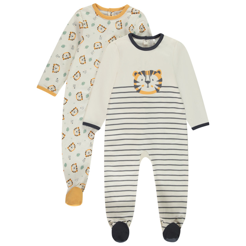 Lote de 2 peleles tigre para bebé niño con aperturas diferentes según la edad 