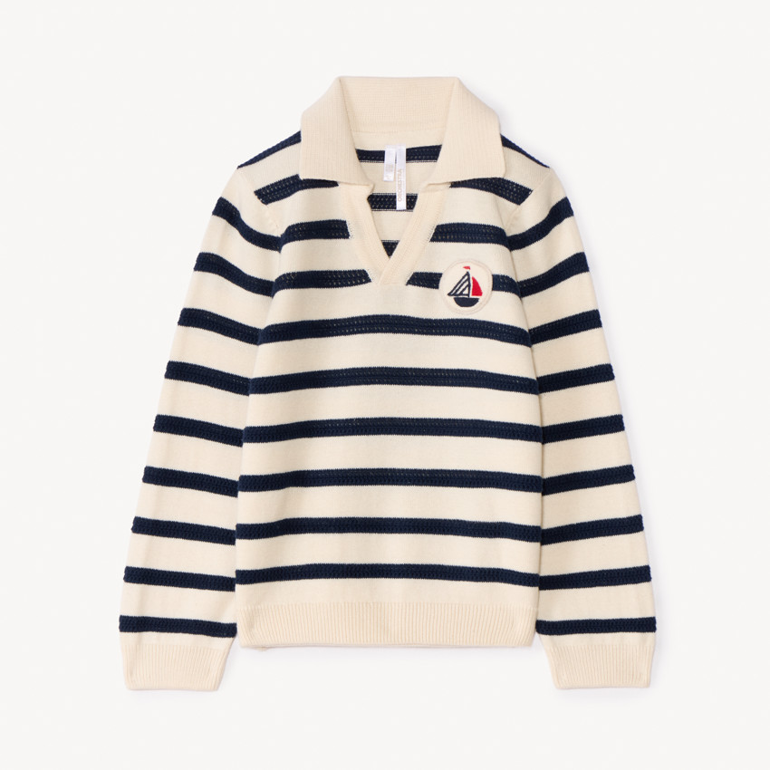 Jersey de rayas con cuello tipo polo para bebé niño 