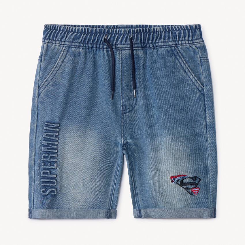 Bermudas efecto denim Superman Warner para niño 