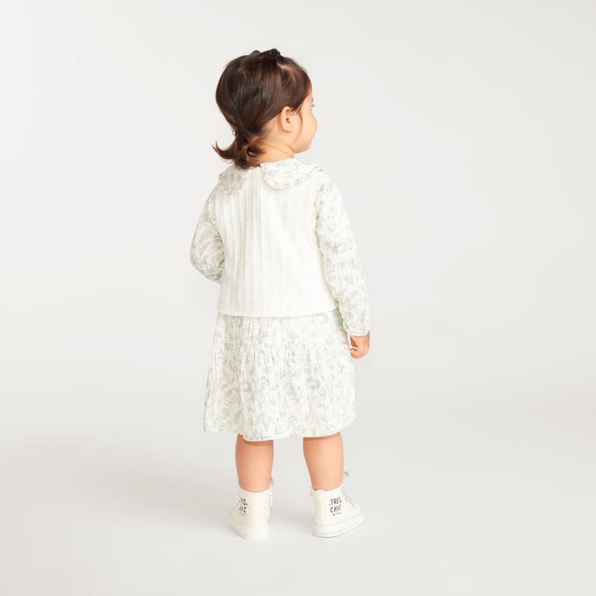 Conjunto de 2 piezas para bebé niña: vestido y chaleco sin mangas. 