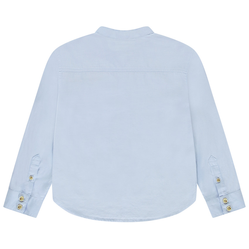 Chemise manches longues unie à col mao pour garçon 