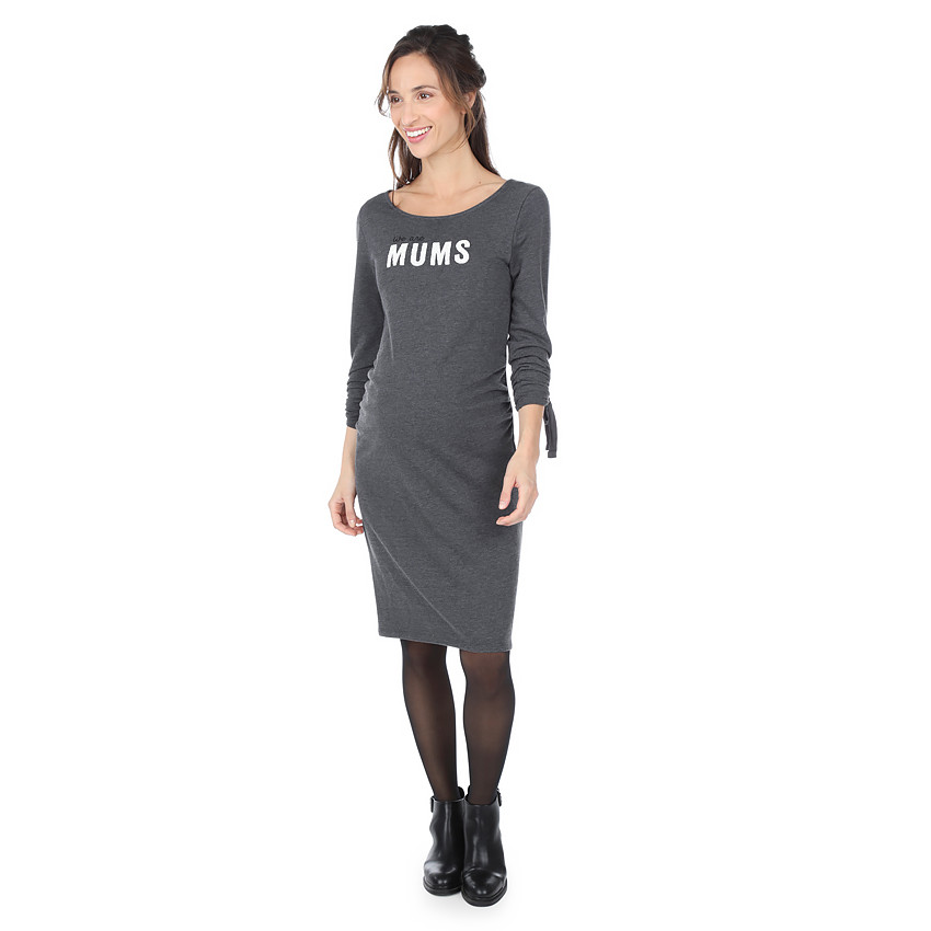 Vestido de premamá de punto jaspeado con mensaje  Additional Vestido de premamá de punto jaspeado con mensaje