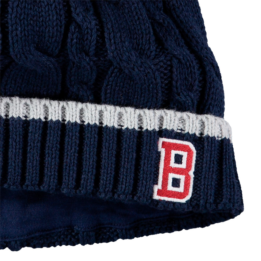 Gorro de punto trenzado con forro de punto 