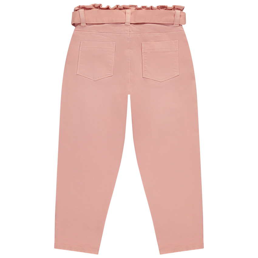 Pantalón paperbag con cinturón para niña 