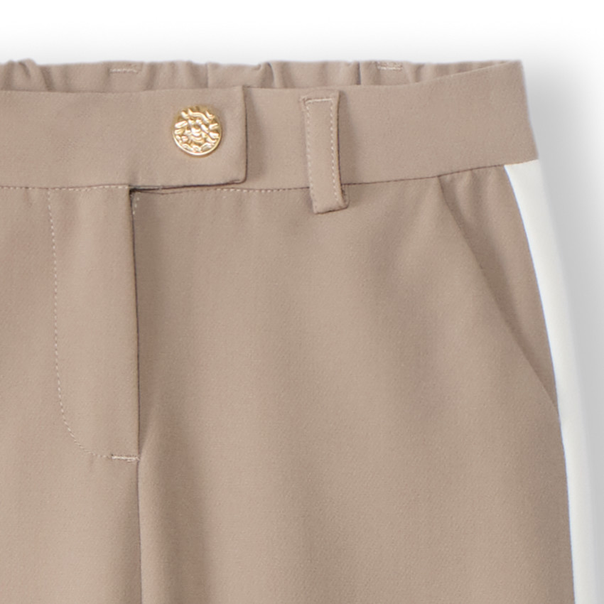 Pantalon droit uni à bandes latérales pour fille 
