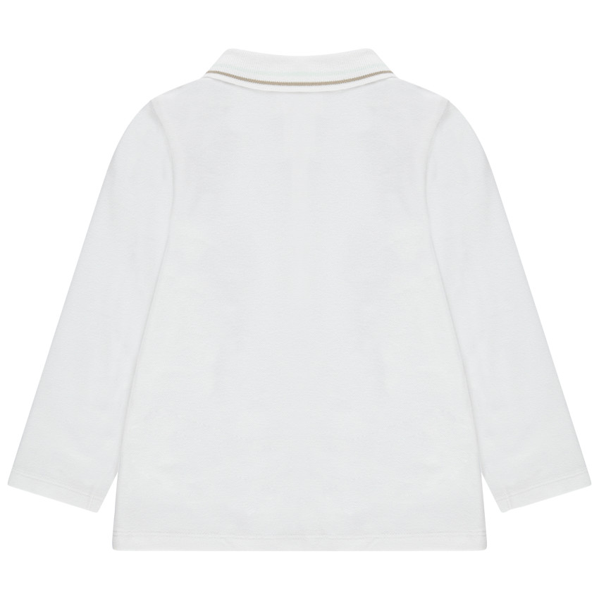 Polo de manga larga de algodón ecológico liso 