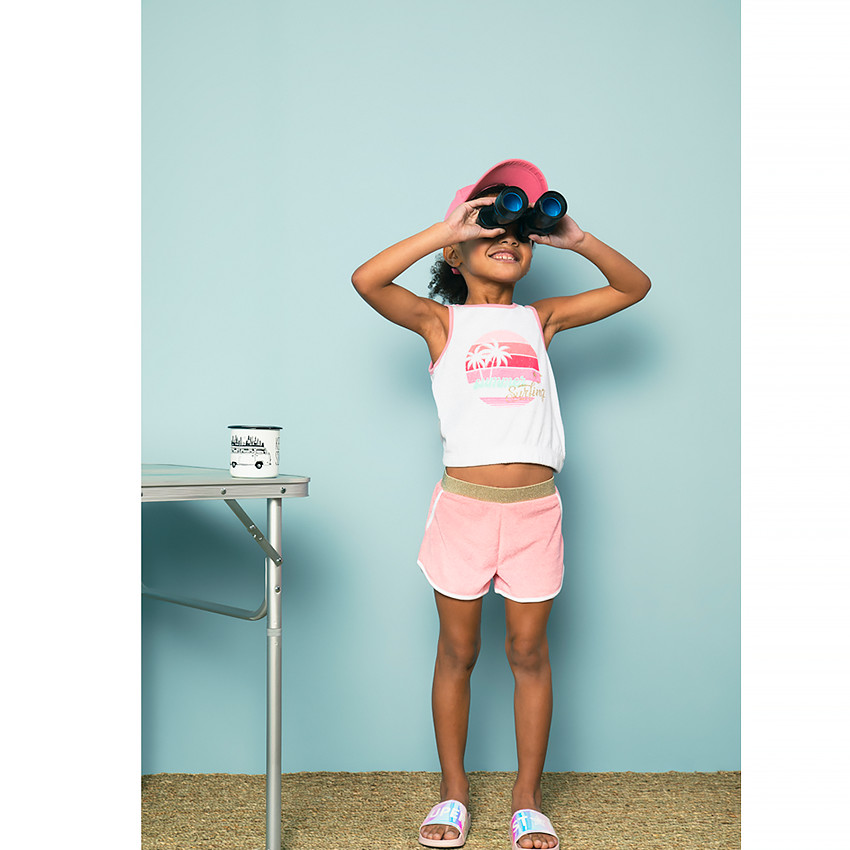 Conjunto de playa camiseta sin mangas + short para niña 