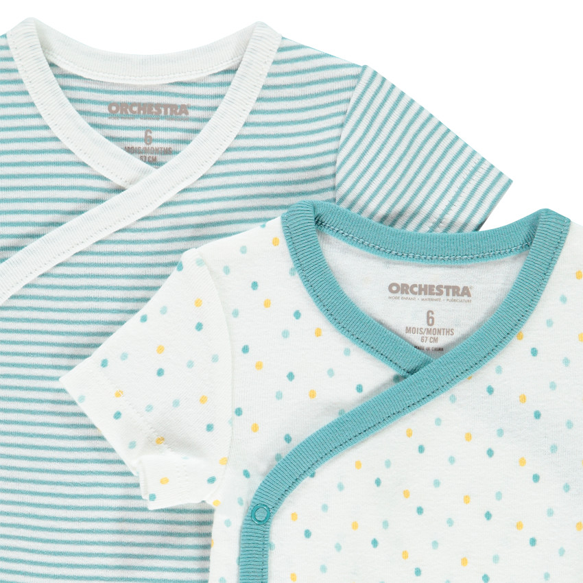 Pack de 2 bodies de algodón estampados para bebé niño 