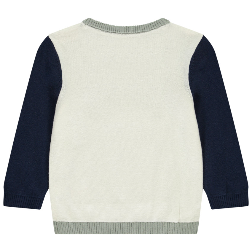 Jersey de punto divertido efecto color block para bebé niño 