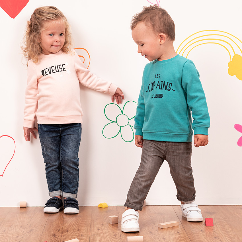 Sweat en molleton à message printé 