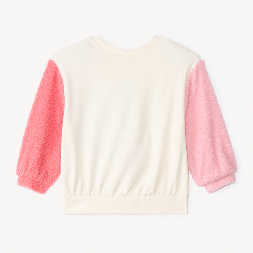 Sudadera de molleton efecto colorblock con mangas sherpa para bebé niña 