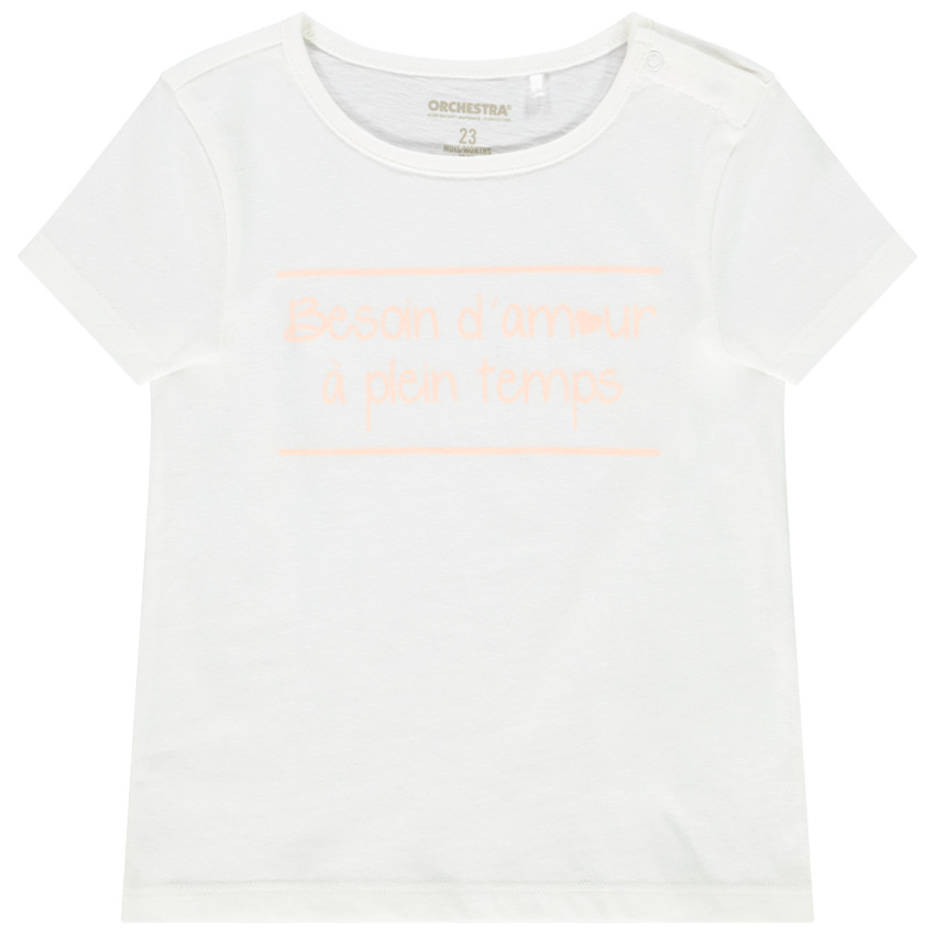 Camiseta de manga corta con mensaje para bebé niña  Additional Camiseta de manga corta con mensaje para bebé niña