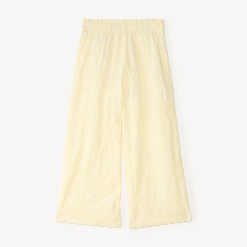 Pantalón acampanado de tul bordado con flores para niña 