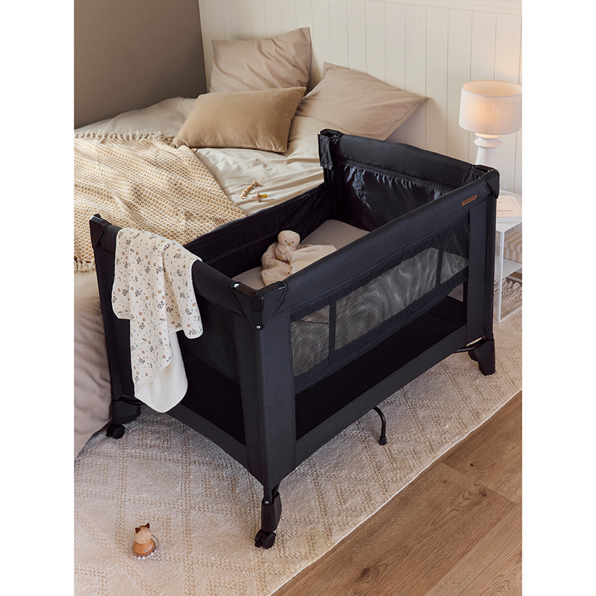 Cama de viaje con cododo Sleepli - Negro 