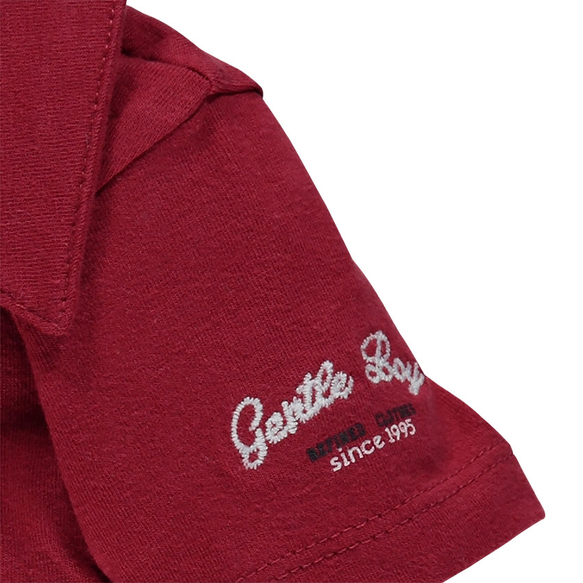 Conjunto de polo de manga corta y peto largo a rayas 