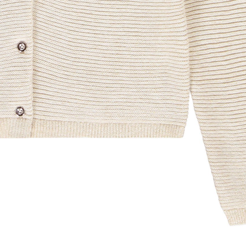 Gilet de punto fantasía con lurex para niña 