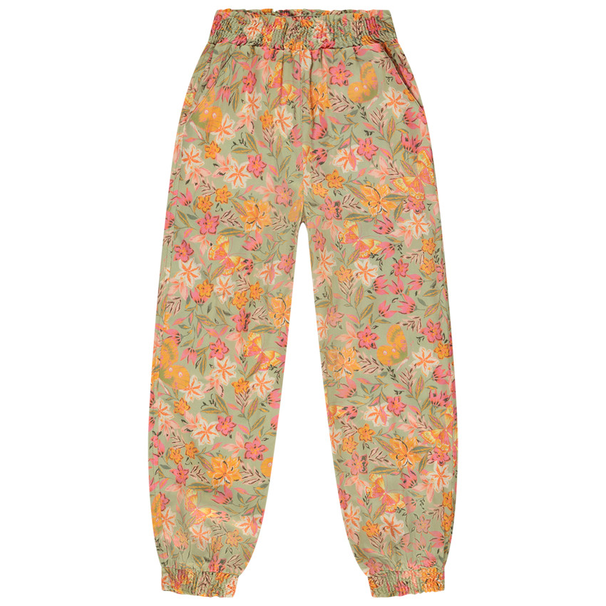 Pantalón fluido con smocks estampado floral para niña  Additional Pantalón fluido con smocks estampado floral para niña