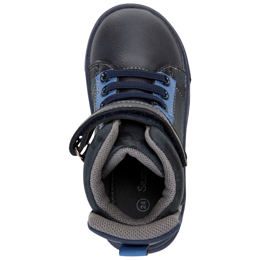 Botines de efecto cuero con estampado de camuflaje para niño 