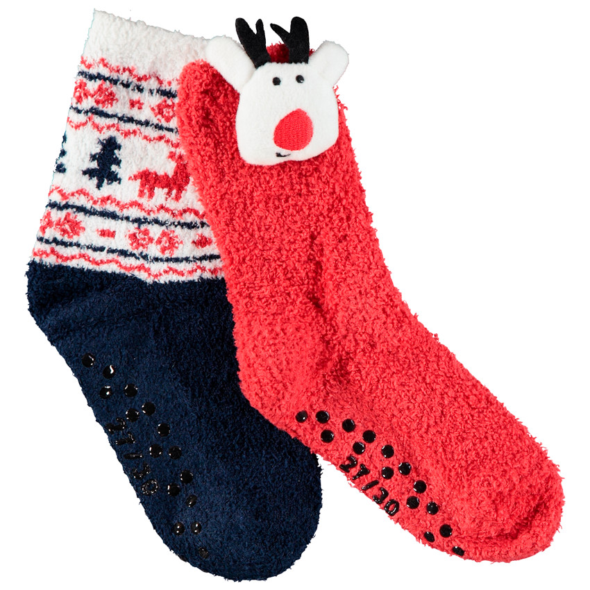 Juego de 2 pares de calcetines antideslizantes de Navidad para niños  Additional Juego de 2 pares de calcetines antideslizantes de Navidad para niños
