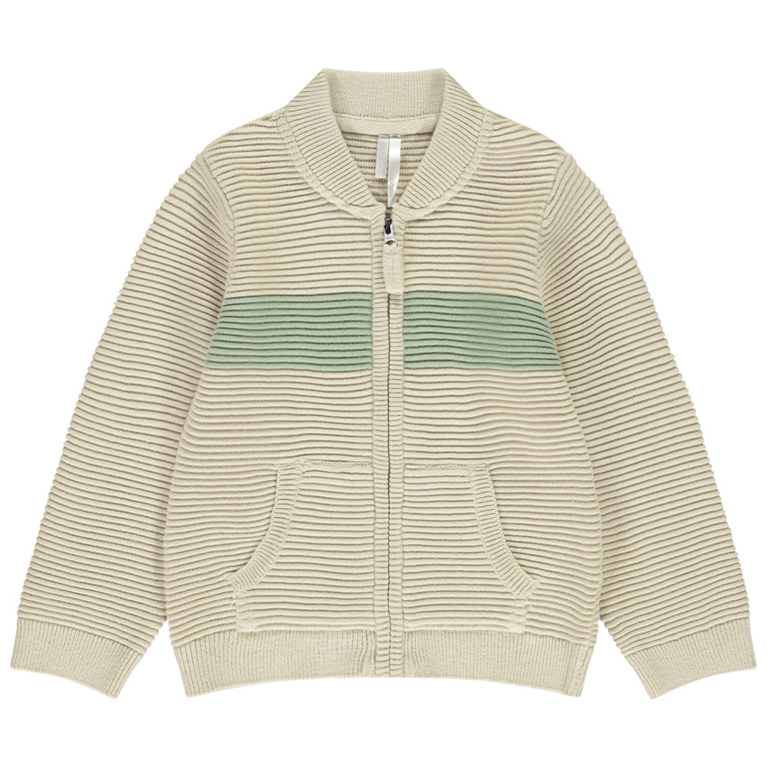 Chaleco de punto fantasía efecto color block para bebé niño 