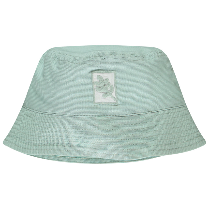 Gorro bob efecto canalé con parche bordado de hojas para niño 