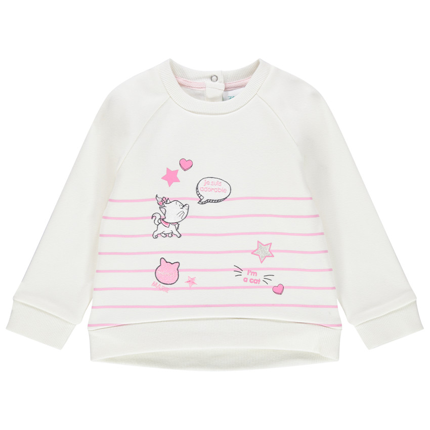 Sudadera de felpa con rayas y estampado María Disney 