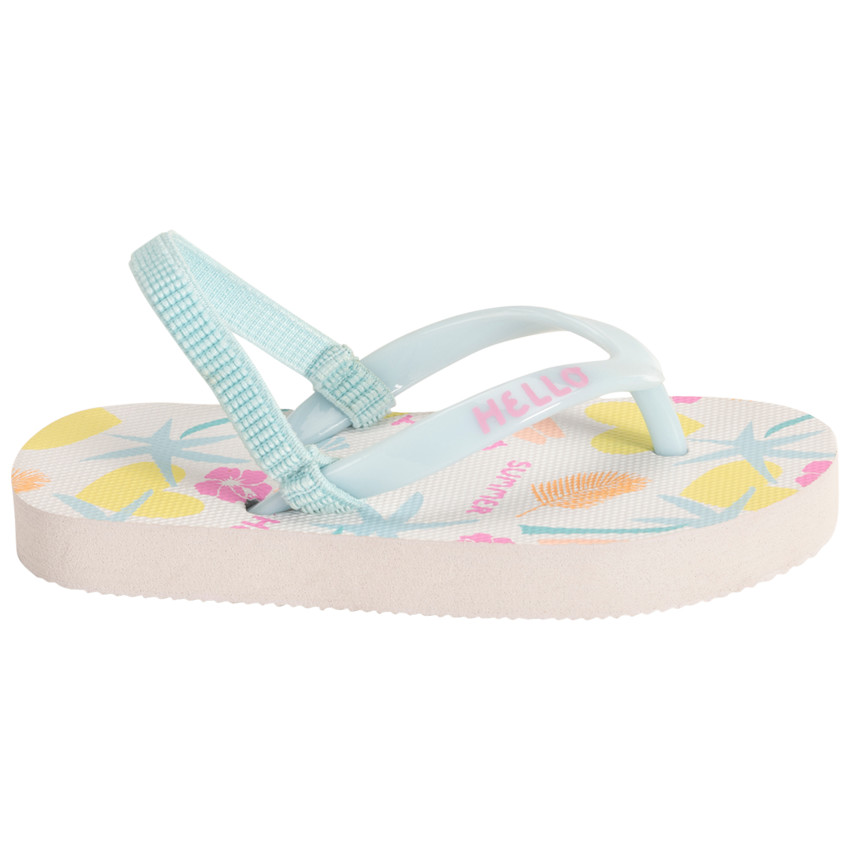 Chanclas estampado verano y tira estampada para niña con correa según la edad 