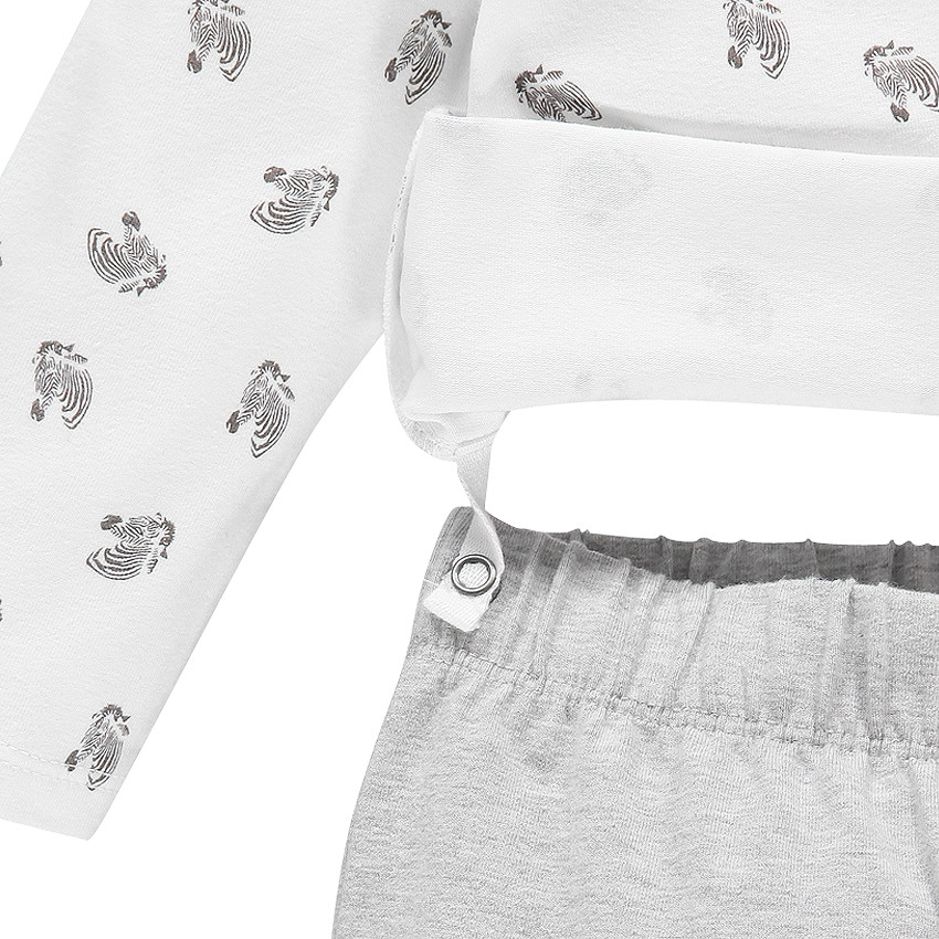 Pijama de tejido de punto con estampado con abertura adaptada a la edad 