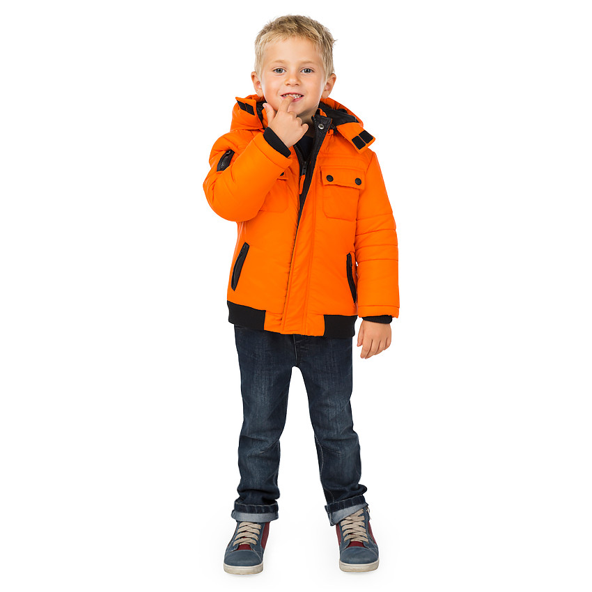 Anorak acolchados con capucha desmontable con bolsillos 