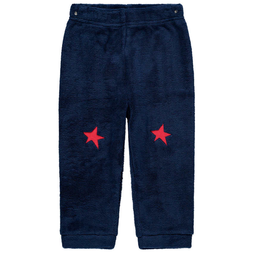 Pijama de terciopelo bicolor con animal y estrellas bordadas  