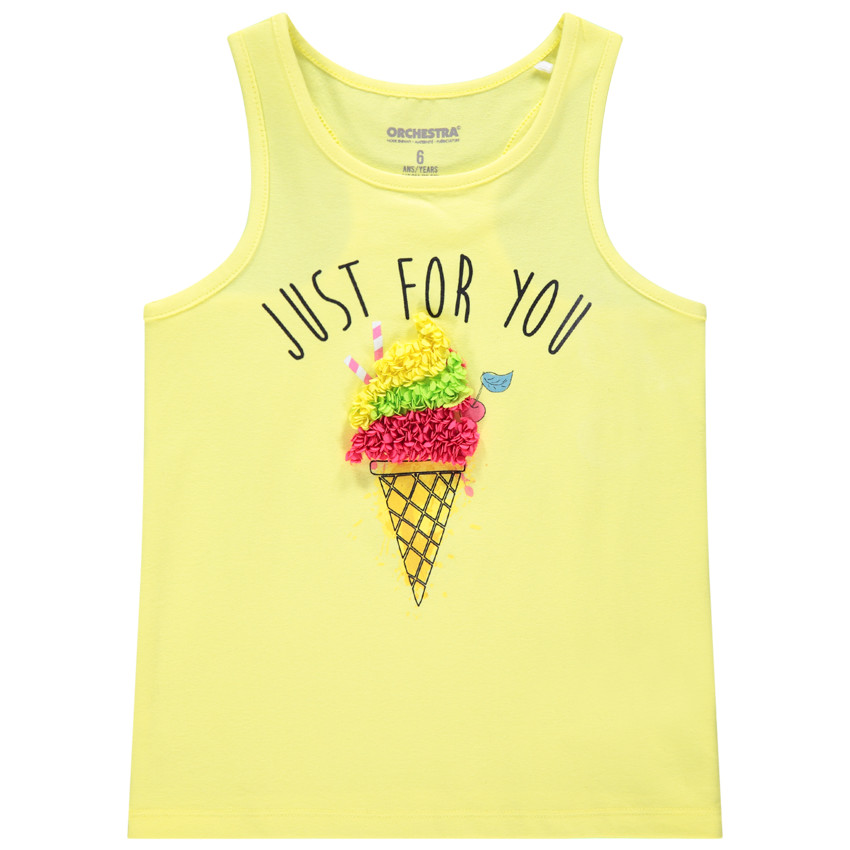 Camiseta sin mangas texto y helado en relieve  Additional Camiseta sin mangas texto y helado en relieve